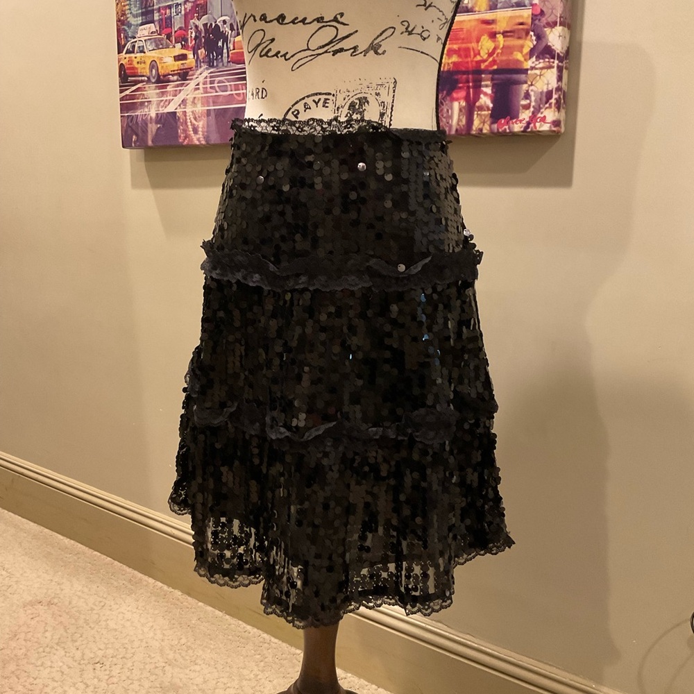 Valentino Black Sequin Skirt - Picture 2 of 10
